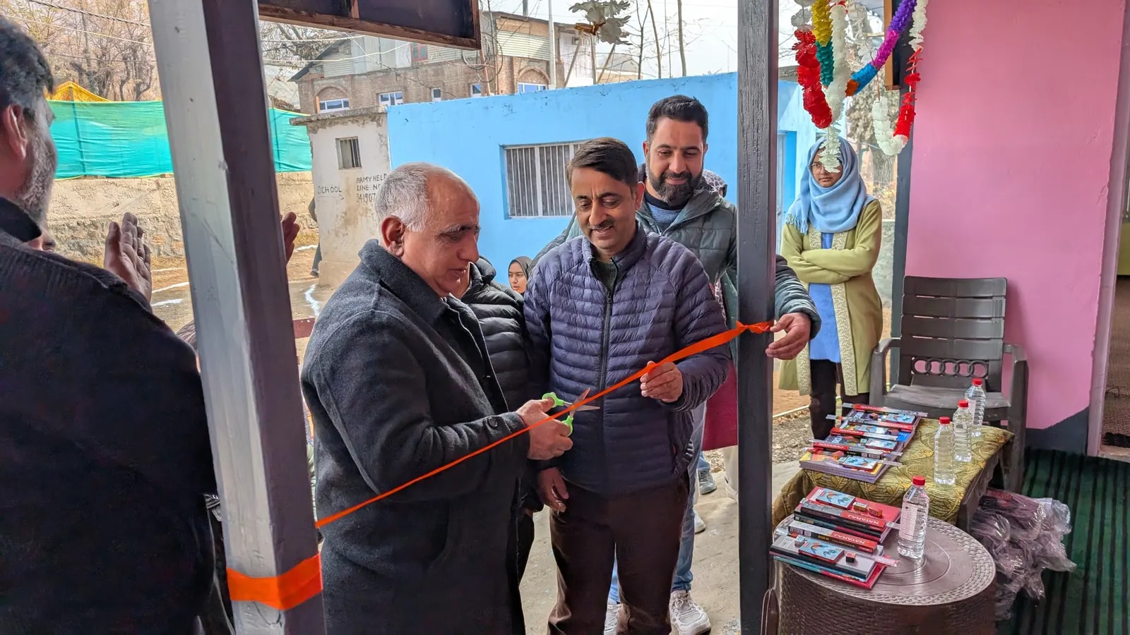 Ribbon-cutting at the school to open the event